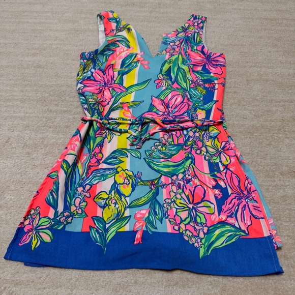 Lilly Pulitzer Floral Donna Shift Romper Dress Multi Size 00 Beachy - Picture 9 of 11